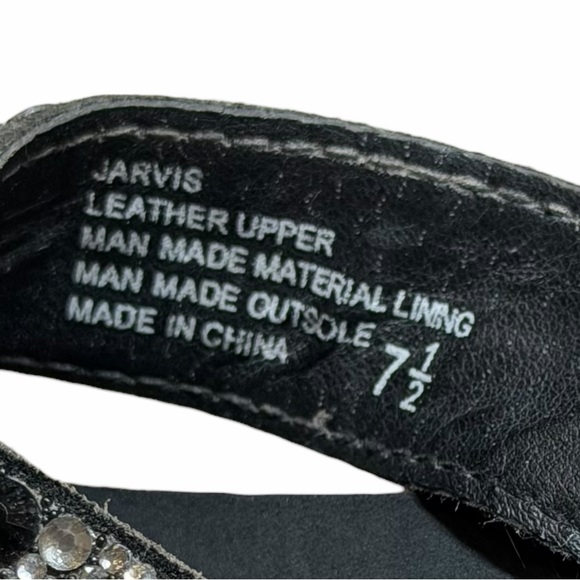 10/$25🦋 Yellow Box Jarvis Black & Silver Rhinestone Sandals - Size 7.5 - Picture 9 of 12